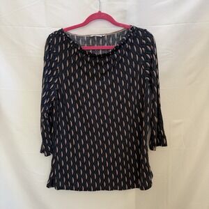 Boden Women's UK 22 US 18 Geometric 3/4 Sleeve Knit Tunic Top